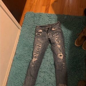 Distressed Blue Jeans